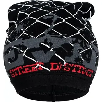 Kojenecká čepice jarní dětská čepička New Baby s nápisem černá 104 (3–4 roky)