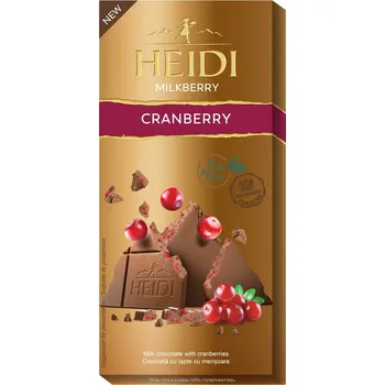 Čokoláda Heidi Milkberry - Mléčná čokoláda s kousky brusinek [Heidi, 80 g]
