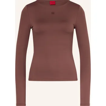 Dámské tričko Hugo Dámské Tričko S Dlouhým Rukávem Dasiia, hnědá, 34