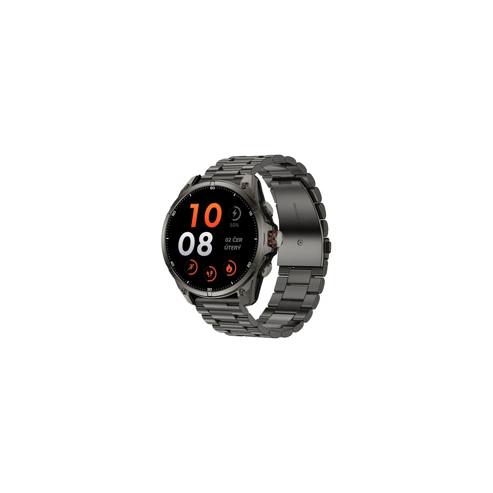 Fotografie 2 - Chytré hodinky Madvell Onyx 3 GPS černé/kovový + silikonový řemínek