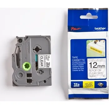 Pásek do tiskárny Brother - TZe-S131 průsvitná / černá (12mm,lamin.,extrémně adh.)