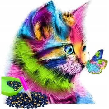 Obraz Mozaika Kočka s motýlem SH
