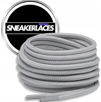 Tkaničky do bot Šedé kulaté tkaničky do bot 5 mm, tkaničky do tenisek 180 cm, pevné 5 mm