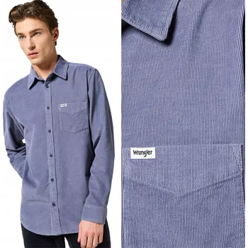 Pánská košile Wrangler pánská košile casual 1 PKT CORDUROY SHIRT dlouhý rukáv regular bavlna velikost L