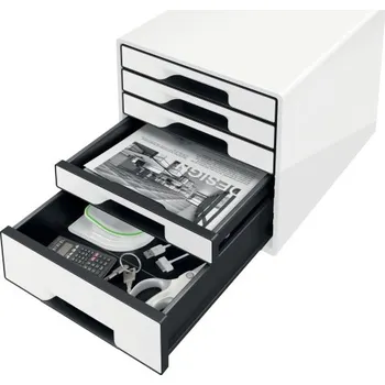 Zásuvkový kontejner LEITZ Zásuvkový box WOW CUBE, 5 zásuvek, bílá