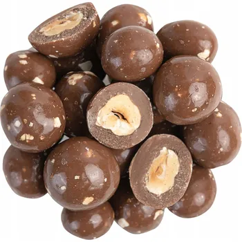 Lískové ořechy v mléčné čokoládě s praženými ořechy 250 g premium