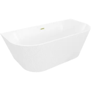 Vana Mexen Oris volně stojící přisazená vanička 150 x 75 cm, bílá, přepad zlatý kartáčovaný - 52871507500-55 Volně stojící vany