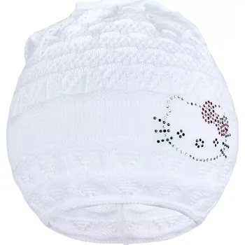 Kojenecká čepice pletená čepička-šátek new baby kočička bílá 104 (3–4 roky)