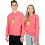 Pánský svetr růžový L akrylový bez kapuce s kulatý výstřihem