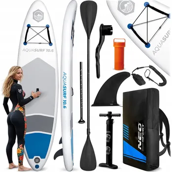 Paddleboard SUP DESKA NA PLAVÁNÍ NAFUKOVACÍ AQUASURF 320CM PÁDLO PUMPA SADA 220KG