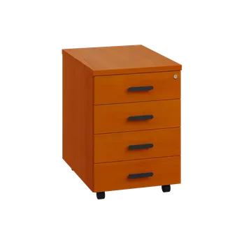 Zásuvkový kontejner LKZ 2 - 01 kontejner pojízdný, 4-zásuvkový, deska 25 mm, se zámkem na 1. zásuvce, třešeň šumavská