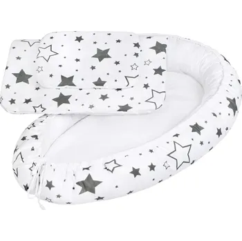 Hnízdečko pro miminko luxusní hnízdečko s peřinkou pro miminko new baby šedé hvězdy