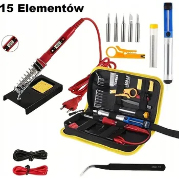 Páječka Lutownica 80W zestaw 15 elementów Pouzdro pinzeta cín