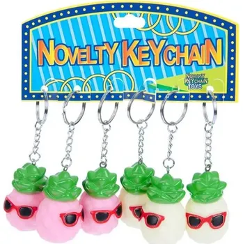 Svítící přívěsek na klíče ananas se slunečními brýlemi