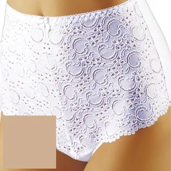 Kalhotky EMILI kalhotky kalhotky ULLA s vysokým pasem krajkové béžové L