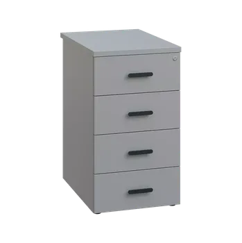 Zásuvkový kontejner LKC 2 - 61 kontejner přístavný, 4-zásuvkový, deska 25 mm, centrální zámek, šedá