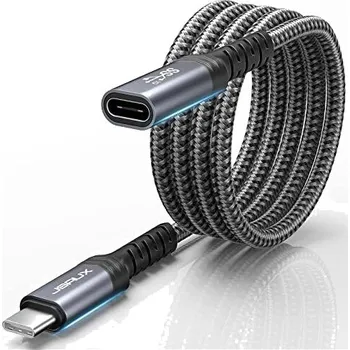 Datový kabel JSAUX Kabel Převodník Adaptér USB-C Samec na USB-C Samice 100W/5A 2M