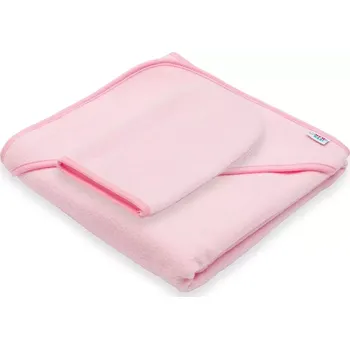 Dětská froté osuška s kapucí New Baby Basic 80 × 80 cm růžová