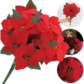 umělá květina Umělé květiny HVĚZDA BETLÉMSKÁ 45 cm červená