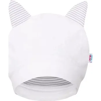 Kojenecká čepice luxusní dětská zimní čepička s oušky NEW BABY Snowy collection (6–9 m)