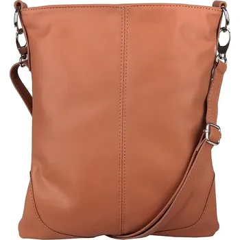 Kabelka Střední/velká hnědá kožená crossbody kabelka Vera Pelle no. 5509 NEW