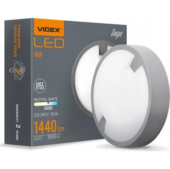 LED stropní svítidlo přisazené stropní svítidlo Videx 18W 1440lm 22cm Tmavě šedé