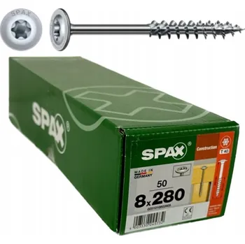 Spojovací materiál Vruty do krovu 8x280 SPAX s talířovou hlavou 50 Ks