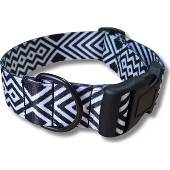 Obojek pro psa Široký obojek pro psy 3,8 cm - ČERNOBÍLÝ, M