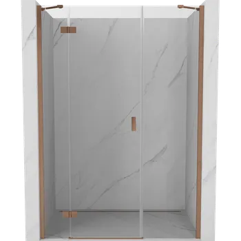 Mexen Mist-H sprchové dveře otočné levé 140 cm, transparentní, kartáčovaná měď - 8A5-140-001-65-00-L Sprchové dveře
