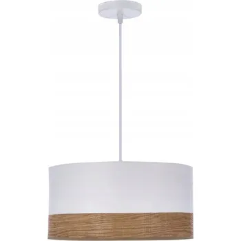 CANDELLUX Bianco závěsná lampa bílá 1x40W E27 stínidlo bílé + ořechové 31-17