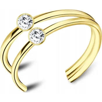 Náušnice Náušnice na ucho - Dvojitý kroužek z bílého zlata