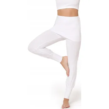 Dámské legíny Jógové kalhoty se sukýnkou, dámské legíny BLV50-275 Bílé S