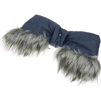 Rukávník rukávník na kočárek 2v1 s kožušinkou new baby modrý