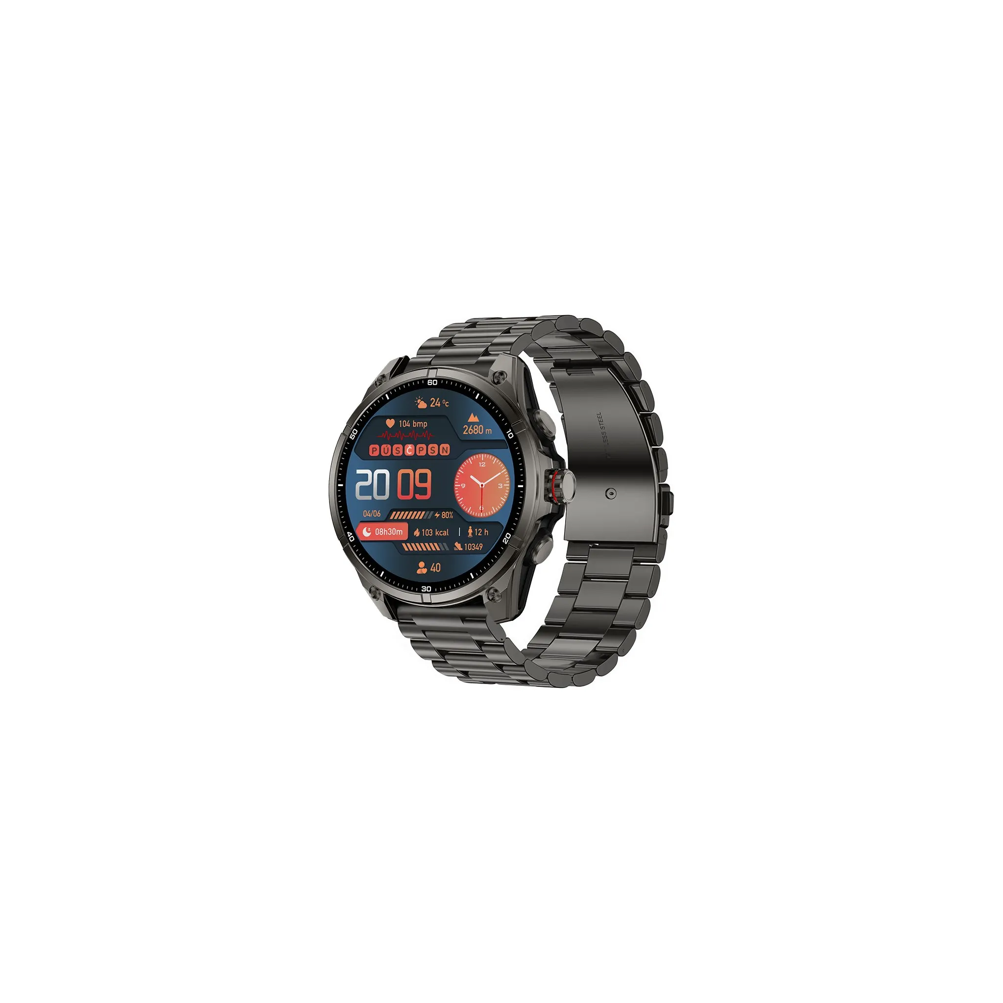 Fotografie 1 - Chytré hodinky Madvell Onyx 3 GPS černé/kovový + silikonový řemínek