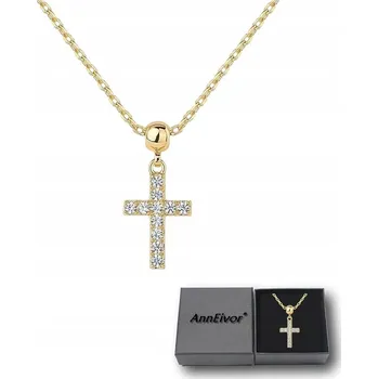 Náhrdelník Náhrdelník Zlatý Řetízek Přívěsek Křišťál Krystal Křest Svaté Svaté Přijímání