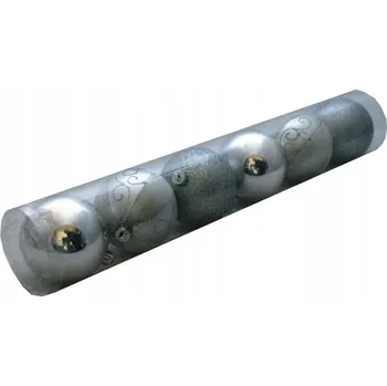 Vánoční dekorace Vánoční Baňky nerozbitné stříbrné 8cm Sada 6 Ks (6 kusů).