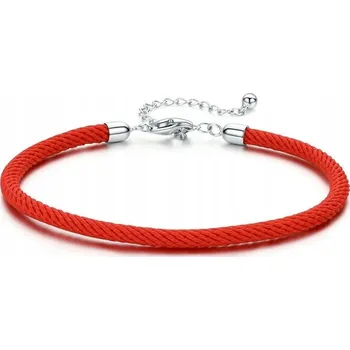 Náramek Fraise červený provázkový náramek S925 s přívěsky