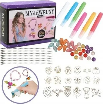 kreativní sada SADA NA VÝROBU BIŽUTERIE KORÁLKY DIY MALÉ DIAMANTY PŘÍVĚSKY BARVY 300