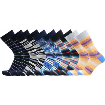 Pánské ponožky Sada 5 párů pánských ponožek s barevnými pásky Premium 2 Krabička Dárek 40-43