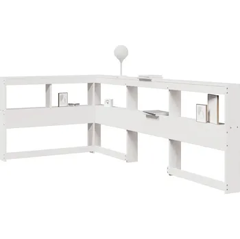 vidaXL Regálová knihovna ve tvaru L 90 cm masivní borové dřevo [859276] Barva: Bílá