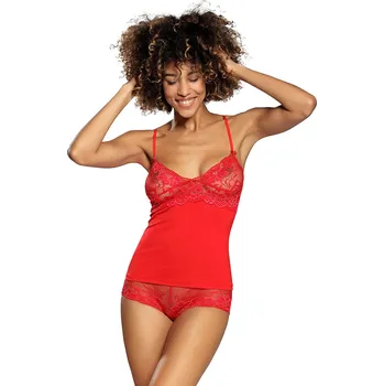 Dámské noční prádlo Set Dkaren Wiktoria Barva: Červená, Velikost: M