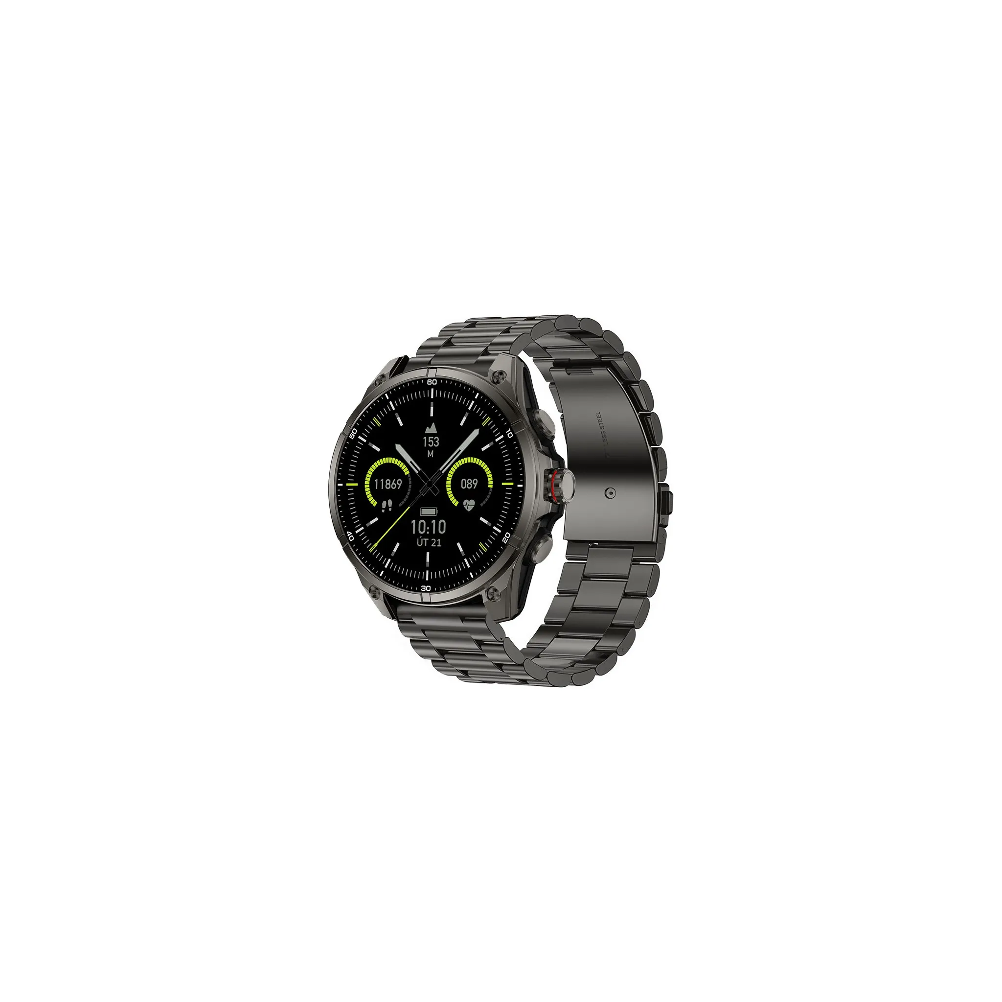 Fotografie 7 - Chytré hodinky Madvell Onyx 3 GPS černé/kovový + silikonový řemínek