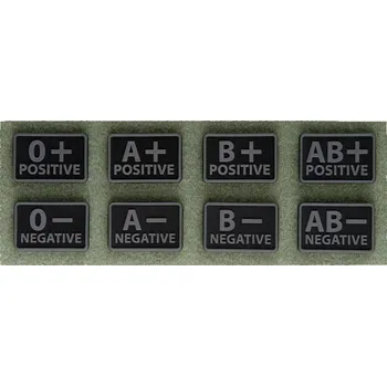Nášivka Krevní Skupina Helikon PVC - Černá A RH+