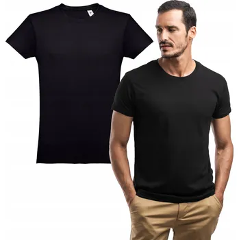 Klasické bavlněné tričko unisex dámské pánské hladké černé 3XL