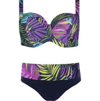 Dámské plavky Tmavě modré dvoudílné plavky s květinovým motivem Ava Self, tmavě modrá 46D-3XL i384_43806063