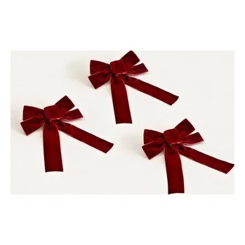 Vánoce Závěsná mašle - sada | BOWE | velur červený | 3 ks | 752070