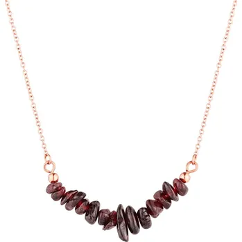 Náhrdelník EVOLUTION GROUP CZ Ocelový náhrdelník s granáty - 42037.3