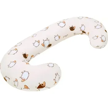 Kojící polštář Univerzální kojicí polštář ve tvaru C New Baby Ovečky béžový