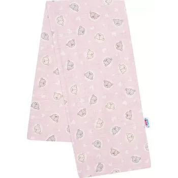 látková plena bavlněná plenka s potiskem new baby růžová malé medvídky