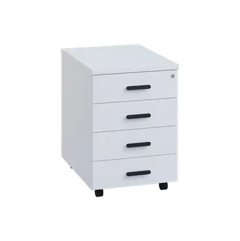 Zásuvkový kontejner LKC 2 - 01 kontejner pojízdný, 4-zásuvkový, deska 25 mm, centrální zámek, bílá